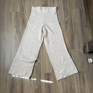 H&M Beige Knit Ribbed Wide-Leg Pants Size Small NWT